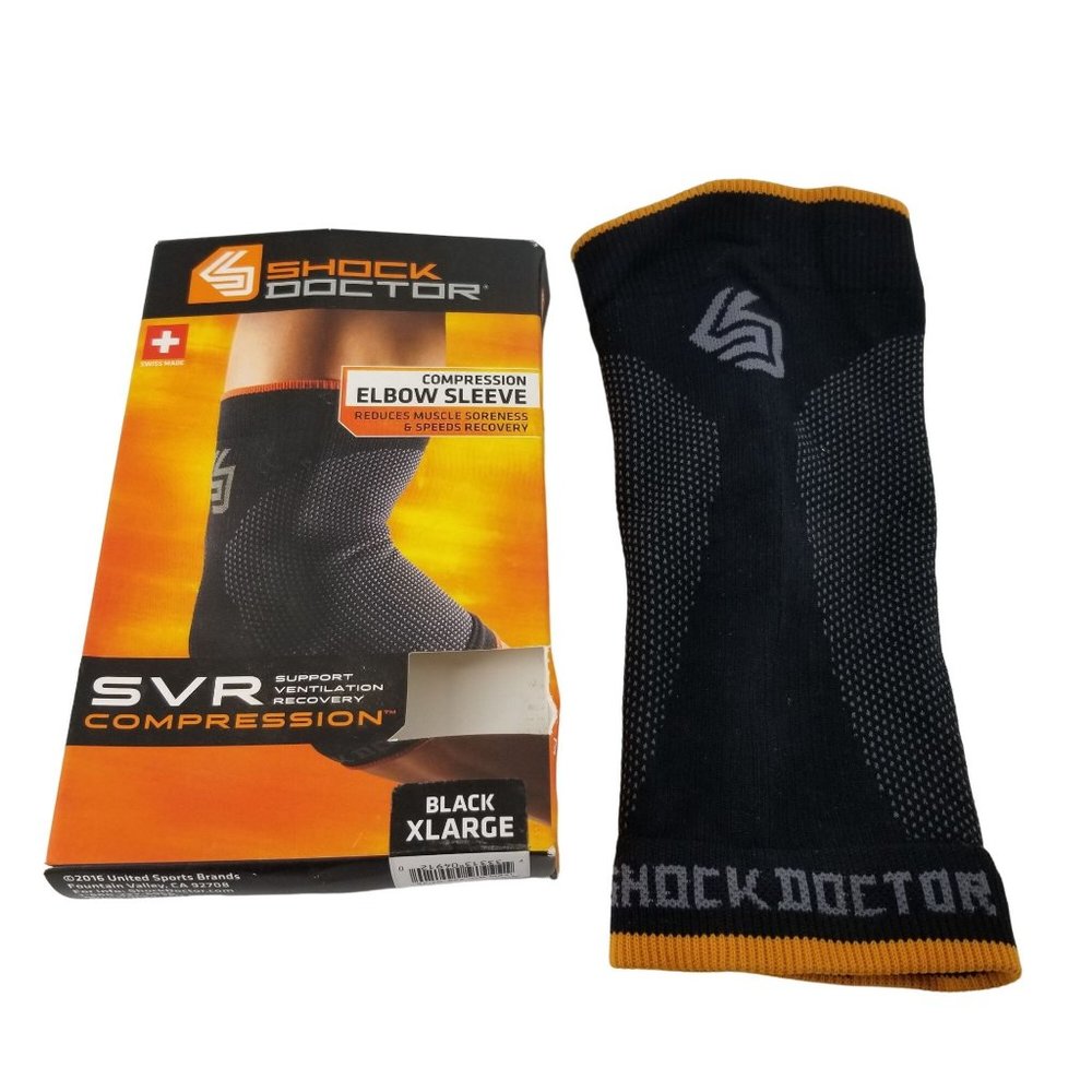 Shock Dr Elbow SVR Support Compression Sleeve XL 11" - 12" Black Swiss NEW